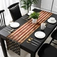thumbnail image 3 of American Flag Table Runner 72 Inches Long, Retro USA Flag Blue Red Vintage Wooden Kitchen Coffee Dining Table Decoration for Home Party Birthday Wedding Home Decor 16x72 Inches, 3 of 8
