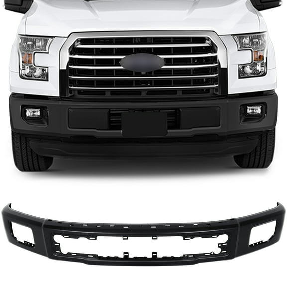 ECCPP Front Bumper Black With Fog Light Holes Fits For 2015-2017 for Ford For F-150