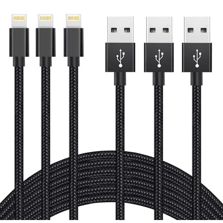 3FT 6FT 10FT Nylon Braided USB Lightning Charging Cable Charge/Data Sync USB Compatible for iPhoneX Case/8/8 Plus/7/7 Plus/6/6s Plus iPad Mini- Black 1M 2M 3M  3-Pack price history on PriceWatchPro