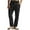 c03Black, variant on LNWUY Mens Summer Cotton Linen Pants Solid Color Pocket Drawstring Wide Leg Pants Elastic Waist Casual Jogger Yoga Pants Black XL