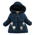 thumbnail image 2 of LFEOOST Winter Coat Toddler Girl Hooded Warm Winter Jacket for Kids Sherpa Lined Thick Puffer Jacket Windproof Outwear Snowsuit (Dark Blue, 18 Months), 2 of 9