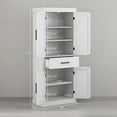 thumbnail image 2 of GVN Kitchen Pantry,72" Kitchen Tall Cabinet, Freestanding Pantry Storage with Barn Doors & 5-Tier Shelves for Home, Dining Room, White, 2 of 6