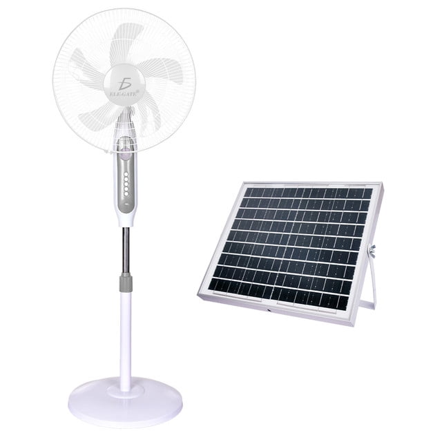 Ventilador de lujo con Panel Solar Alta eficiencia Puerto USB carga tus equipós, 12 horas continuas