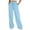 Light Blue, variant on Women's wide-leg athletic pants, high-waisted loose casual trousers with drawstring, flared athletic pants, jogging pants with pockets,White,XL