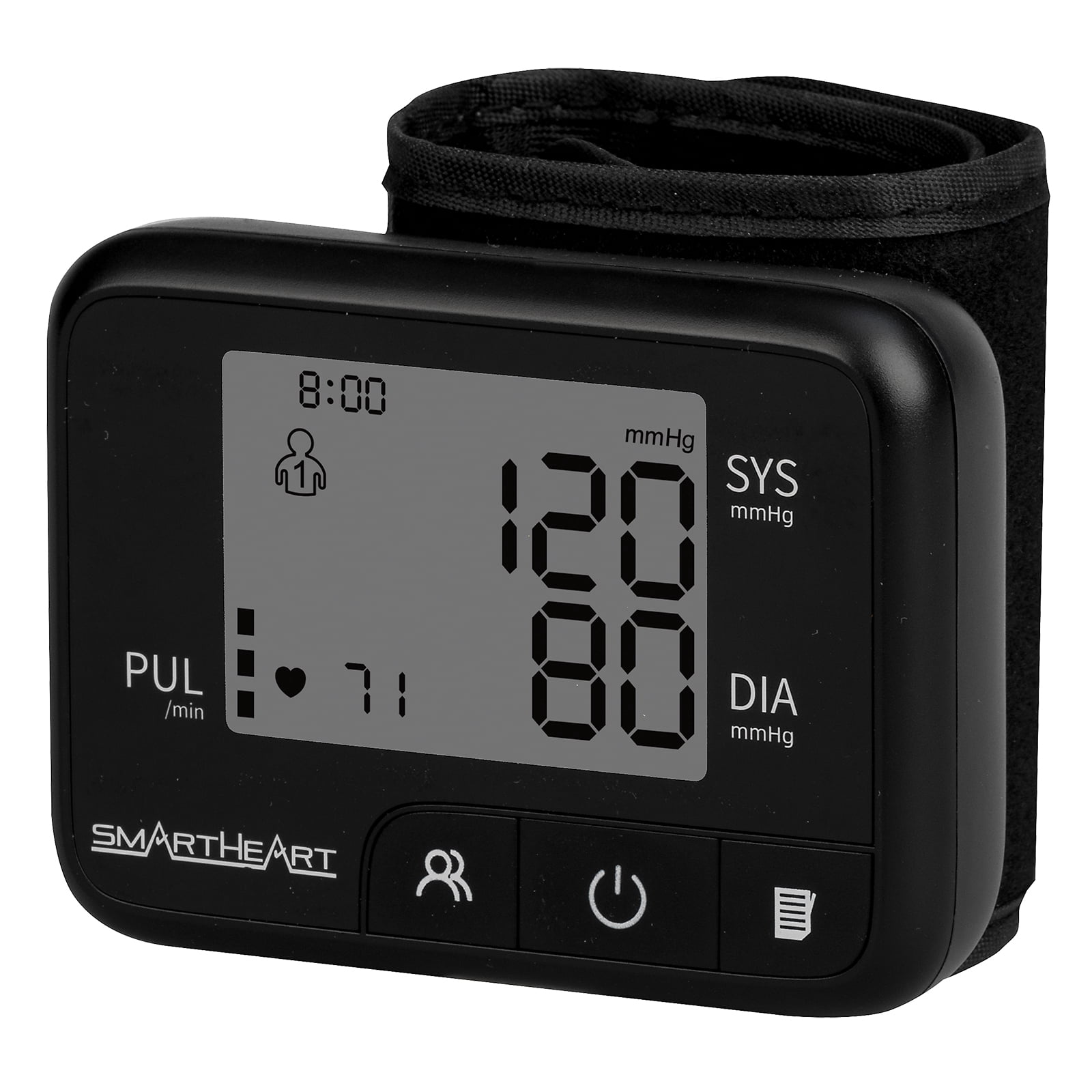 SmartHeart Talking Blood Pressure Monitor | Adult Wrist Cuff | Clinically Accurate | Bilingual | 2-Person Memory | Hypertension Indicator