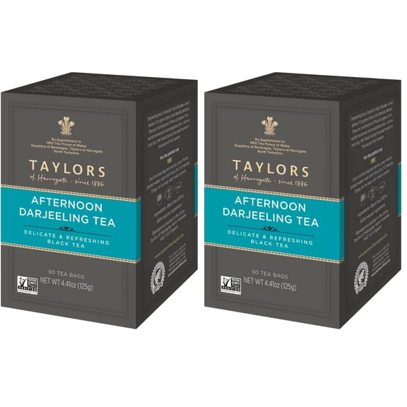 Tea Taylors of Harrogate Afternoon Darjeeling, 50 bolsitas, color negro