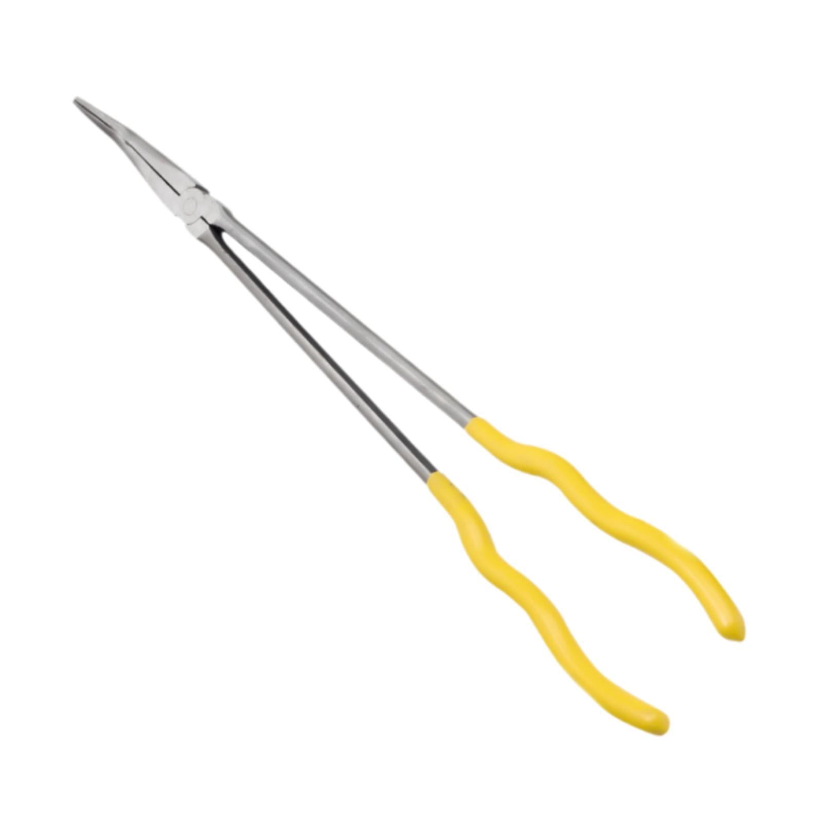Long Pin Reach Pliers Needle Nose Industrial Strength High Carbon Steel for Automotive and Electrician Tasks