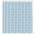 thumbnail image 2 of Vintage Egyptian Shower Curtain, Monochrome Abstract Feather Ornaments Folklore Print, Fabric Bathroom Set with Hooks, 69W X 70L Inches, Pale Slate Blue and White, by Ambesonne, 2 of 2