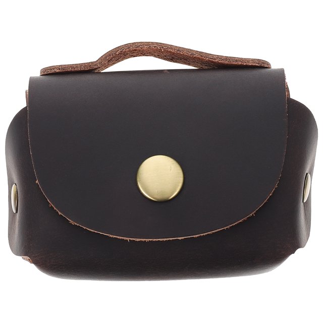 MasteelfCA 1Pc Practical Keys Storage Pouch Genuine Leather Data Lines Case Coins Storage Bag
