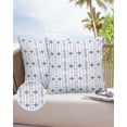 thumbnail image 6 of Pack of 2 Outdoor Pillow Covers, Indian Abstract Geometric Lines Texture Waterproof Square Throw Pillowcase Cushion Decorative Pillow Covers for Couch Patio Tent, 16x16 in, 6 of 6