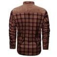 thumbnail image 7 of ZCFZJW Men's Winter Thick Fuzzy Sherpa Lined Corduroy Plaid Flannel Shirt Jacket Heavyweight Casual Long Sleeve Button up Stand Collar Shacket with Pockets Coffee XXXL, 7 of 7