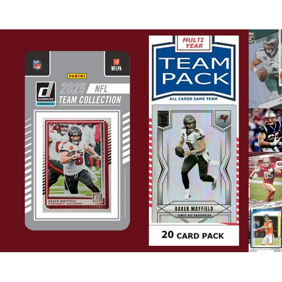 2025 Donruss Factory Team Set   20 Card Pack Tampa Bay Buccaneers - Mayfield Egbuka RC