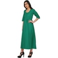 thumbnail image 2 of Moomaya Solid Cotton Kurtis For Women Party Wear 3/4 Sleeve Fashion Women Dress, 2 of 5
