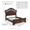 thumbnail image 5 of Furniture of America Jordan Wood Queen Panel Bed in Brown Cherry, 5 of 5