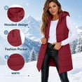 thumbnail image 4 of Turilly Womens Mid-Length Puffer Vests Sleeveless Hooded Down Jacket Fall Winter Casual Loose Outerwears with Pocket, 4 of 6