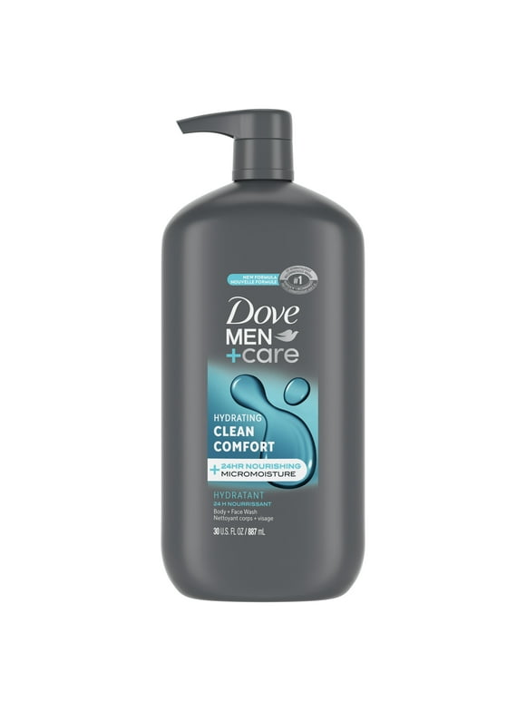 Dove Men+Care Clean Comfort Hydrating Face and Body Wash, 30 fl oz