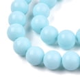 thumbnail image 3 of Opaque Solid color Glass Beads Strands Round Light Sky Blue 9.5~10mm Hole: 1.5mm 40~42pcs/strand 14.76~15.12 inch(37.5~38.4cm), 3 of 3