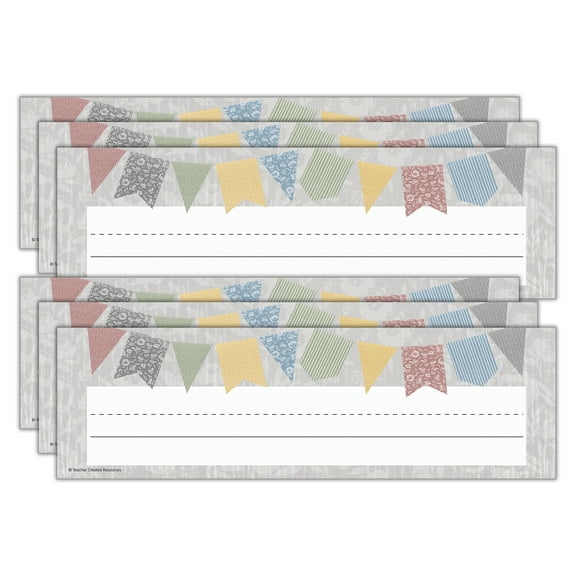 Teacher Created Resources Classroom Cottage Flat Name Plates, 36 Per Pack, 6 Packs