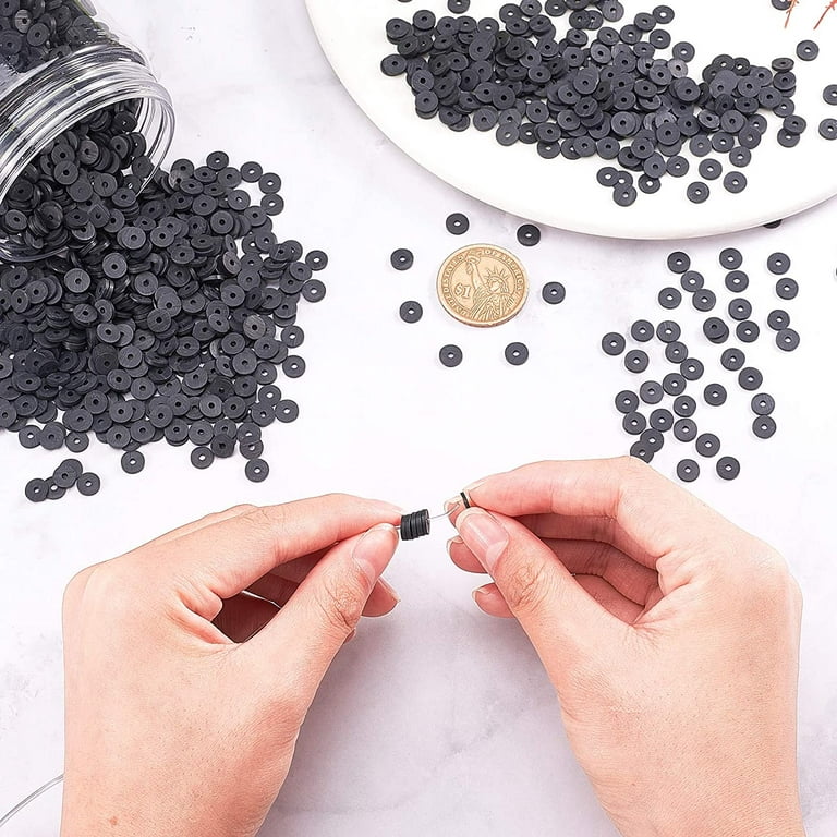  Xinhongo 2000pcs Black Clay Beads Heishi Beads Polymer Clay  Flat Beads for Jewelry Making Earring Bracelets Necklace