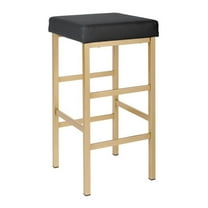 OSP Home Furnishings 30" Gold Backless Stool in Black