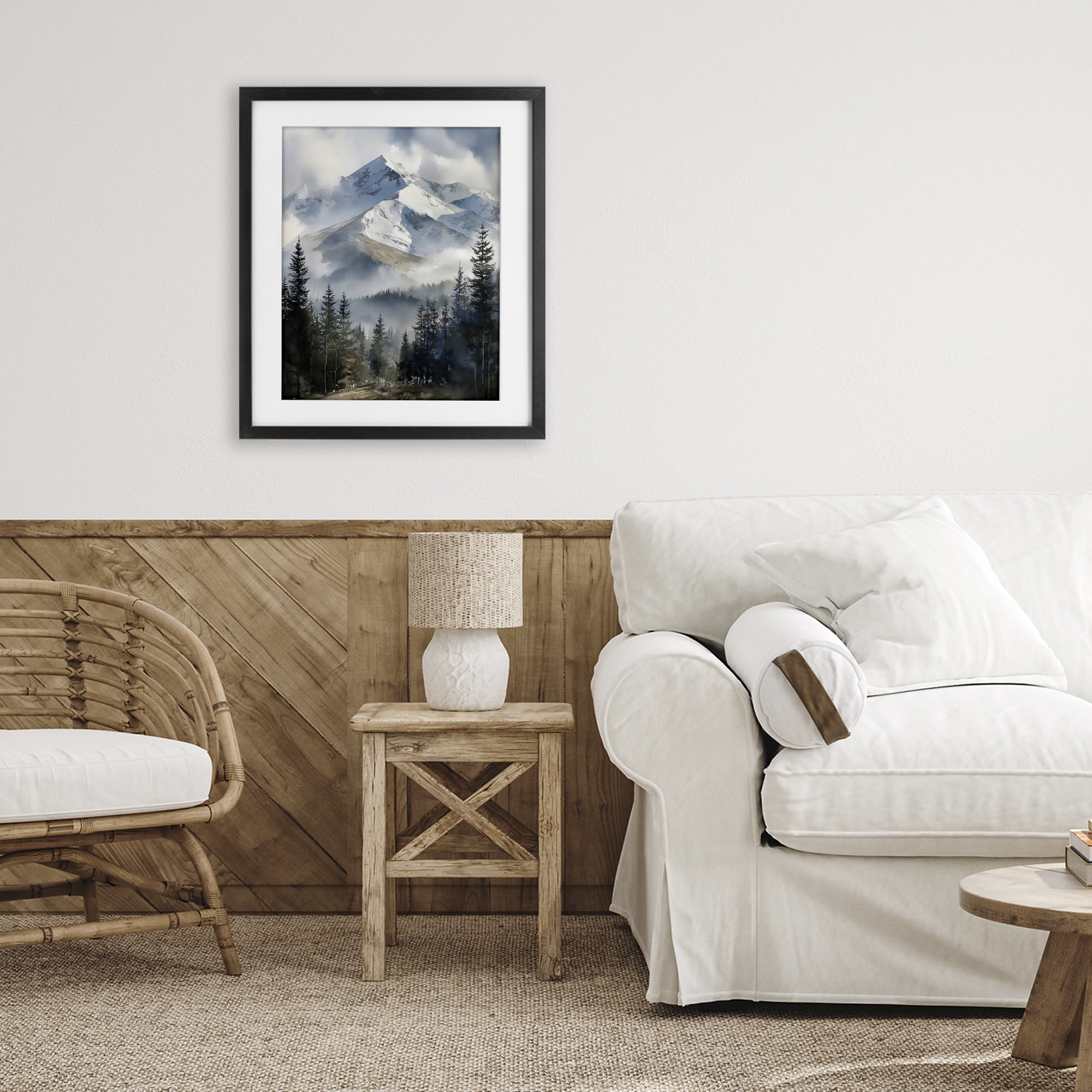 Stupell Industries Snow & Mist Alpines Black Framed Print Under Glass, design by Franklyn Gregory