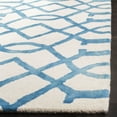 thumbnail image 4 of Safavieh Dip Dye Anglia Distressed Wool Area Rug, Ivory/Turquoise, 8' x 10', 4 of 11
