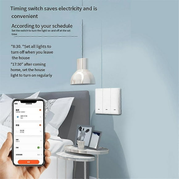 Tuya Smart Switch Wifi and Rf Radio Frequency Smart Switch Zero Fire Line 1 Switch White