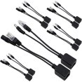 thumbnail image 1 of Power Over Ethernet Pive PoE Adapter Injector + Splitter Kit PoE Cable (Black, Pack of 5 Pairs), 1 of 5