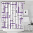 thumbnail image 2 of Pastel Purple White Shower Curtain Set with Hooks Grey and White Shower Curtains Grey Shower Curtain Geometric Bath Curtains Decorative Gray Shower Curtain Water Repellent, 72x84, 2 of 4