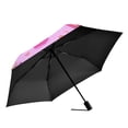 thumbnail image 2 of Pink Pumpkin Head Folding Umbrella UV50+ Waterproof Sun Protection Auto Open Close Compact Fiberglass Frame, 2 of 8