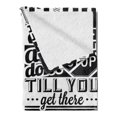 thumbnail image 2 of Wording Soft Flannel Fleece Throw Blanket, Vintage Positive Writings with Victorian Classical Design Elements, Cozy Plush for Indoor and Outdoor Use, 70" x 90", Black and White, by Ambesonne, 2 of 5