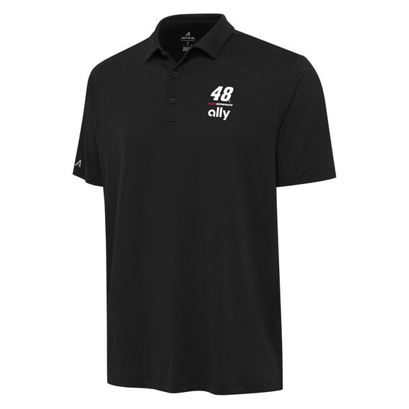 Men's Antigua Black Alex Bowman Reprocess Polo