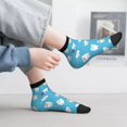 thumbnail image 2 of Rateoe Cute Healthy Teeth Pattern Quarter Crew Socks,Toe Seamed Ankle Socks,Cotton Cushioned Breathable Athletic Crew Sports Socks, 2 of 7