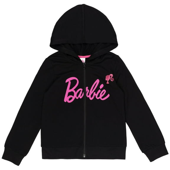 Barbie Little Girls French Terry Zip Up Hoodie Toddler to Big Kid