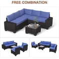 thumbnail image 2 of 6-Piece Modular Outdoor Sectional Sofa Set, PE Rattan All-Weather Patio Furniture with Coffee Table, Thickened Cushions & UV-Resistant Design for Backyard, Poolside, Balcony, 2 of 8