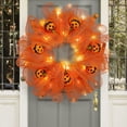 thumbnail image 4 of Niusricy Halloween Decoration Pumpkin Wreath Hanging Front Door Garland with Light for Wall Outdoor Decorations Party Supplies, 4 of 8