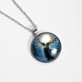 thumbnail image 4 of Christmas Glass Circular Pendant Necklace - Sparkling Jewelry for Women, 4 of 5