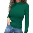 thumbnail image 2 of GILIGEGE Winter Sweaters for Women Chunky Blouse Thermal Shirts Turtleneck Warm Pullover Sweater Under Layer Shirts Elegant Soft Pullover Sweater Stretch Lightweight Sweater Slim Fit Sweater L, 2 of 5