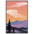 thumbnail image 3 of PixonSign Framed Canvas Print Wall Art Mountains at Sunset Geometric Shapes Illustrations Modern Art Rustic Portrait Relax/Calm Multicolor Boho Decor for Living Room, Bedroom - 24"x36" White, 3 of 5