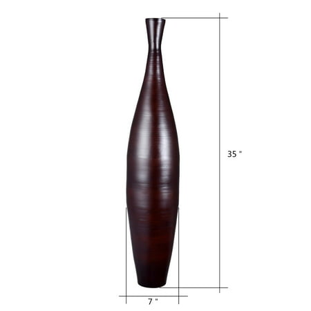 15 Creative Vase Fillers Villacera Handcrafted 35” Tall Brown Bamboo Vase | Decorative Bottle Shape Floor Vase for Silk Plants, Flowers, Filler Decor | Sustainable Bamboo ()