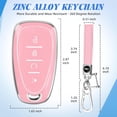 thumbnail image 6 of Key Fob Cover Compatible with Chevrolet Equinox Bolt Trax Sonic Blazer Trailblazer Traverse Cruze Keychain Case Holder Protector,Silver-Pink, 6 of 6