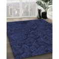 thumbnail image 3 of Ahgly Company Machine Washable Indoor Round Transitional Night Blue Area Rugs, 7' Round, 3 of 7