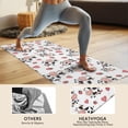 thumbnail image 4 of White Cow Strawberry Heart Pattern Hot Yoga Mat Towel Non Slip for Hot Yoga - Quick-Drying Yoga Mat Cover with 4 Corner Pockets with Travel Bag - Hot Yoga Towel Non Slip 70"x26", 4 of 6
