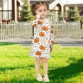 thumbnail image 5 of Girls' long-sleeved dress Cute Ghosts and Pumpkins Girls' A-line dress with ribbed cuffs Soft and comfortable, 5 of 6