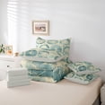 thumbnail image 6 of Feelyou Ink Flower Floral Bedding Comforter Set 7pcs, Retro Green Watercolor Queen Bedding Sets, Teens Adult Women Girl Reversible Queen Sheet Sets, Super Cozy Room Decor, 6 of 8