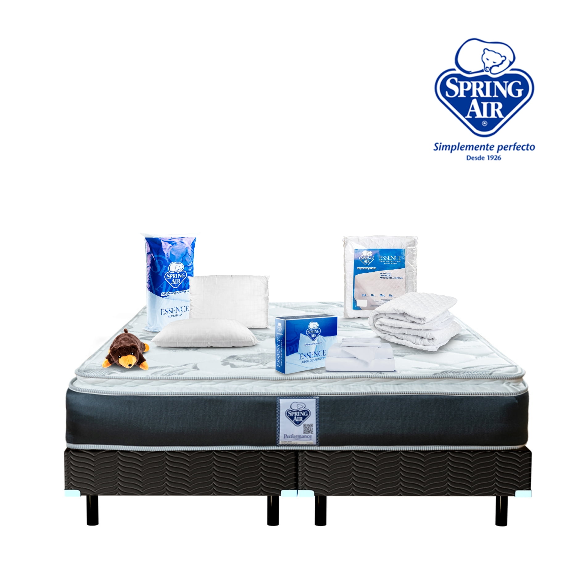 Paquete Colchon King Size 2 Almohadas Box Cubre Colchon Sabanas Spring Air Smith Bodega Aurrera en linea