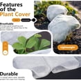 thumbnail image 2 of Plant Covers Freeze Protection, 5 ft x 30 ft 1.0 oz/yd² Floating Row Cover, Frost Cloth Reusable Blankets for Outdoor Plants, Winter Garden Fabric for Cold Weather Snow Sun Pest Vegetables, 2 of 11
