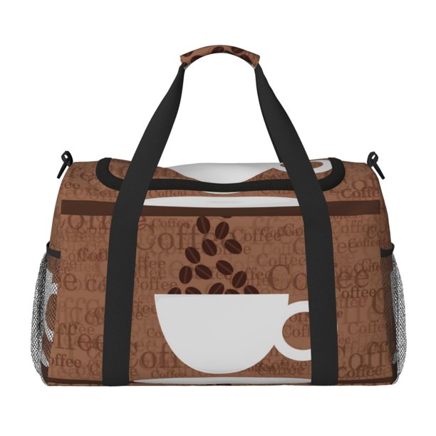 Disketp Coffee Cafe Cup Bolsa de Viaje Tipo Duffle, Bolso de Mano para Fin de Semana para Mujer, Bolsa de Gimnasio Ligera para Hombre, Esencial para Viajes