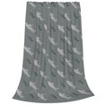 thumbnail image 2 of Fotbe Cute Shark Manta de Franela Acolchonada con Estampado, Súper Suave y Esponjosa, Extra Grande para Sofá, Cama, Uso Todo el Año-60"x50", 2 of 7