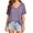 Purple, variant on Summer Rolled Short Sleeve Women V-neck Solid Color Casual Loose T-shirt Tops